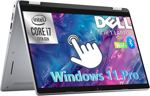 لاب توب ديل لاتيتيود 5320 2 في 1 يعمل باللمس، ويندوز 11 برو، كور i7-1185G7، شاشة 13.3 بوصة فل اتش دي (1920x 1080)، 512 جيجا اس اس دي، 16 جيجا رام، لوحة مفاتيح بإضاءة خلفية (متجددة) in Kuwait