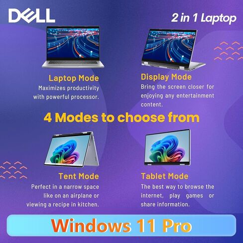 لاب توب ديل لاتيتيود 5320 2 في 1 يعمل باللمس، ويندوز 11 برو، كور i7-1185G7، شاشة 13.3 بوصة فل اتش دي (1920x 1080)، 512 جيجا اس اس دي، 16 جيجا رام، لوحة مفاتيح بإضاءة خلفية (متجددة) in Kuwait
