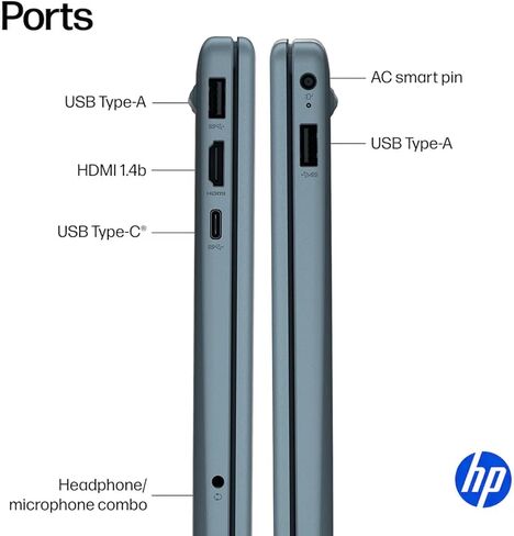 كمبيوتر محمول HP Ultrabook مقاس 15.6 بوصة، متضمن Microsoft 365، Intel 13th 4-Core | 128 جيجابايت UFS، بدون ماوس، Moonlight Blue in Kuwait