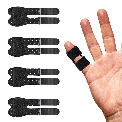 Pinky Finger Splint 4 Pcs Trigger Finger Brace Joint Stabilizer for Arthritis Pain,Sprain,Mallet Finger,Small Splints for Knuckle Immobilization,Fit All Fingers & Kid's Index Middle Ring Fingers (4, Black) in Saudi Arabia