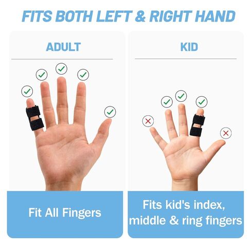 Pinky Finger Splint 4 Pcs Trigger Finger Brace Joint Stabilizer for Arthritis Pain,Sprain,Mallet Finger,Small Splints for Knuckle Immobilization,Fit All Fingers & Kid's Index Middle Ring Fingers (4, Black) in Saudi Arabia