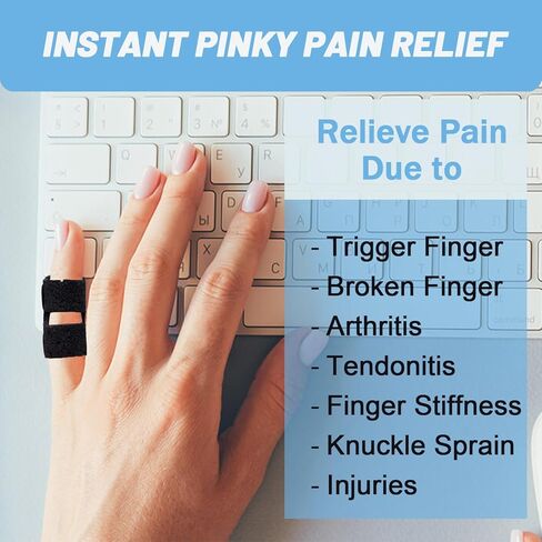 Pinky Finger Splint 4 Pcs Trigger Finger Brace Joint Stabilizer for Arthritis Pain,Sprain,Mallet Finger,Small Splints for Knuckle Immobilization,Fit All Fingers & Kid's Index Middle Ring Fingers (4, Black) in Saudi Arabia