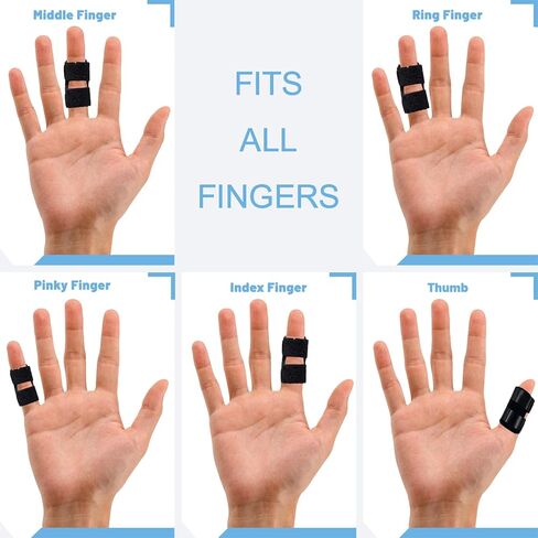 Pinky Finger Splint 4 Pcs Trigger Finger Brace Joint Stabilizer for Arthritis Pain,Sprain,Mallet Finger,Small Splints for Knuckle Immobilization,Fit All Fingers & Kid's Index Middle Ring Fingers (4, Black) in Saudi Arabia