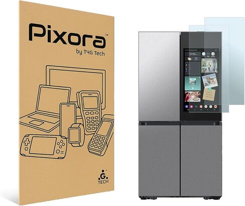 واقي شاشة Pixora لثلاجة Samsung Bespoke Family Hub+ (RF29DB9900) - وضوح عالي - Kanso Clear (عبوتان) [للألواح الزجاجية القياسية فقط - غير متوافقة مع الألواح الزجاجية أو الفولاذية ذات اللون الرمادي غير اللامع] in Kuwait