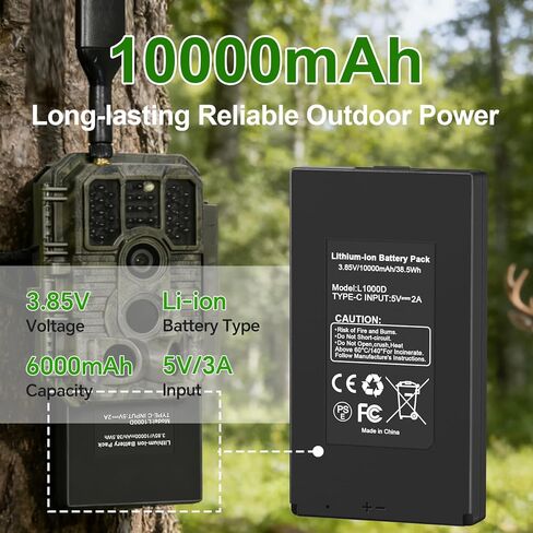 بطارية ANTIEE 1-Pack E8P - بطارية قابلة للشحن متوافقة مع بطارية كاميرا GardePro E6P E8P X60P X66P E6PCF E6PMB E8PMB E8PWF X60PMB LN800 Trail L1000D 10000 مللي أمبير في الساعة in Kuwait