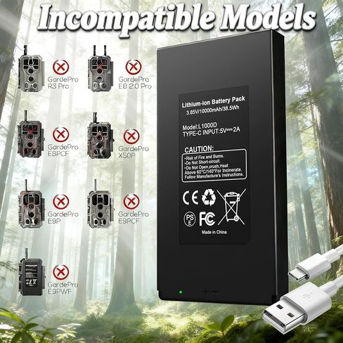 بطارية ANTIEE 1-Pack E8P - بطارية قابلة للشحن متوافقة مع بطارية كاميرا GardePro E6P E8P X60P X66P E6PCF E6PMB E8PMB E8PWF X60PMB LN800 Trail L1000D 10000 مللي أمبير في الساعة in Kuwait