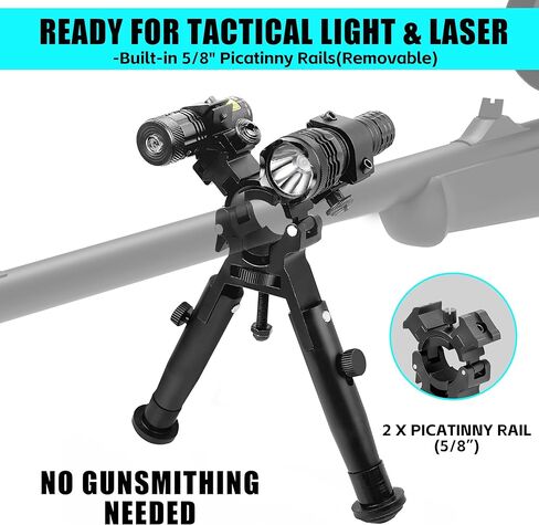 بندقية Bipod مع السكك الحديدية Picatinny، الإفراج السريع، المشبك قابل للتعديل وقابلة للطي، Bipods خفيفة الوزن للصيد والرماية، يناسب برميل 0.55 إلى 1.18 بوصة، مثالية لبنادق الهواء in Kuwait