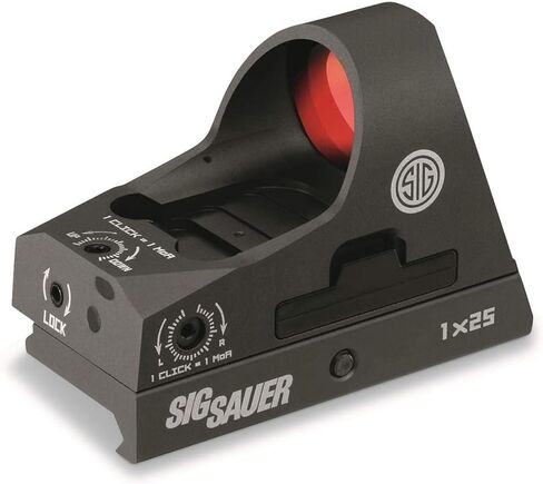 Sig Sauer ROMEO3 1X25mm رماية الصيد التكتيكي متينة مدمجة مقاومة للماء مضادة للضباب مضيئة 3 MOA ريد دوت شبكاني بندقية منعكس البصر | Picatinny Low & QD1.41 Riser Mount متضمن in Kuwait