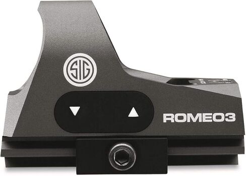 Sig Sauer ROMEO3 1X25mm رماية الصيد التكتيكي متينة مدمجة مقاومة للماء مضادة للضباب مضيئة 3 MOA ريد دوت شبكاني بندقية منعكس البصر | Picatinny Low & QD1.41 Riser Mount متضمن in Kuwait