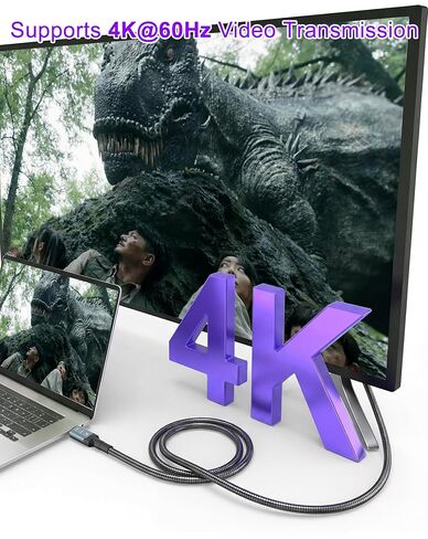 كابل USB-C إلى USB-C معدني مقاوم للمضغ بطول 13 قدمًا - شحن سريع 240 واط PD، مزامنة بيانات 20 جيجابت في الثانية، فيديو 4K@60 هرتز، سلك مقاوم للقطط والكلاب من الفولاذ المقاوم للصدأ غير قابل للتدمير لأجهزة MacBook وiPhone 17 وPixel وSamsung in Kuwait