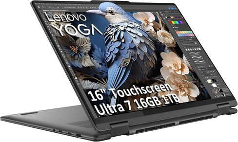 لينوفو يوجا 7i 2 في 1 كمبيوتر محمول للأعمال (16 بوصة FHD + شاشة لمس، Intel Ultra 7 155U (Beat i7-1355U)، ذاكرة الوصول العشوائي DDR5 سعة 16 جيجابايت، 1 تيرابايت SSD)، إضاءة خلفية، بصمة الإصبع، كاميرا ويب IR 1080 بكسل، 2x Thunderbolt 4، Win 11 Home، كمبيوتر in Kuwait