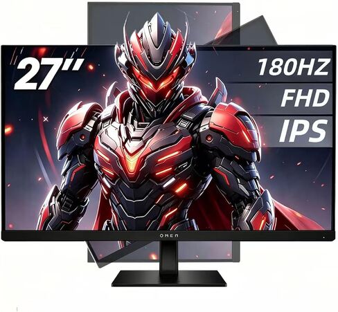 شاشة HP OMEN مقاس 27 بوصة FHD (1920 × 1080) للألعاب، معدل تحديث 180 هرتز، وقت استجابة 1 مللي ثانية، لعب فائق السلاسة، تقنية AMD FreeSync، شاشة IPS مريحة للعين، ضوء أزرق منخفض، OMEN 27 G2 in Kuwait