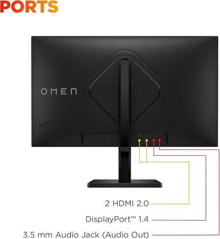 شاشة HP OMEN مقاس 27 بوصة FHD (1920 × 1080) للألعاب، معدل تحديث 180 هرتز، وقت استجابة 1 مللي ثانية، لعب فائق السلاسة، تقنية AMD FreeSync، شاشة IPS مريحة للعين، ضوء أزرق منخفض، OMEN 27 G2 in Kuwait
