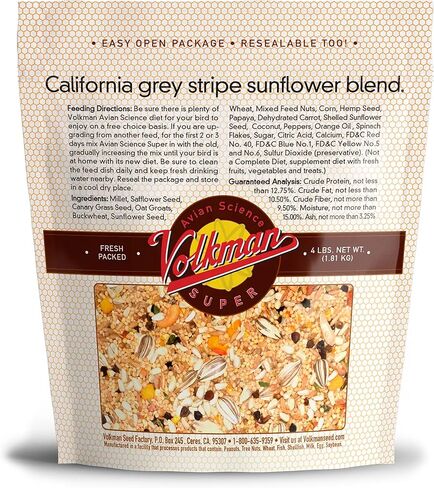 Volkman Seed Avian Science Super Cockatiel with Sunflower Bird Food 4lb in Saudi Arabia