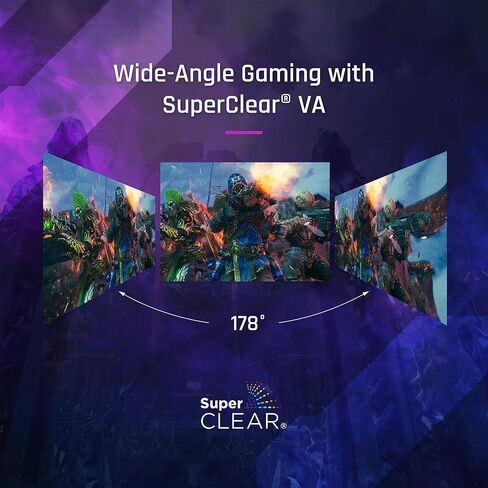 شاشة الألعاب المنحنية ViewSonic VX3418C-2K مقاس 34 بوصة فائقة الدقة QHD 1440 بكسل مع 180 هرتز، 1 مللي ثانية، 21:9، بيئة عمل متقدمة، FreeSync Premium، HDR10، HDMI، ومدخل DisplayPort (متجدد) in Kuwait