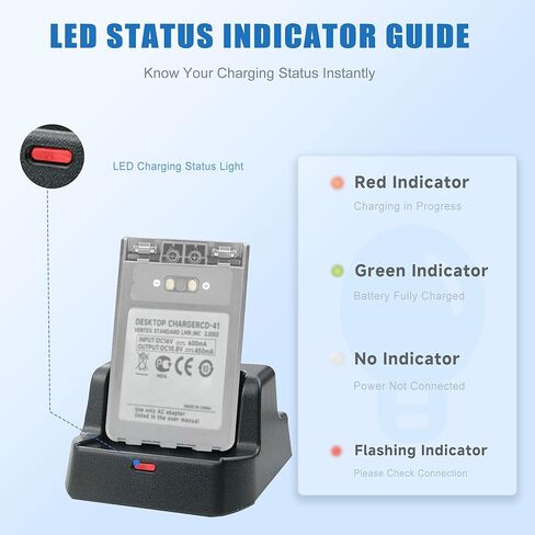شاحن سريع لسطح المكتب CD-41 متوافق مع قاعدة شحن سريعة لبطارية Yaesu FT5DR FT3DR FT1DR FT2DR VX-8R VX-8DR VX-8GR (قابس أمريكي) in Kuwait