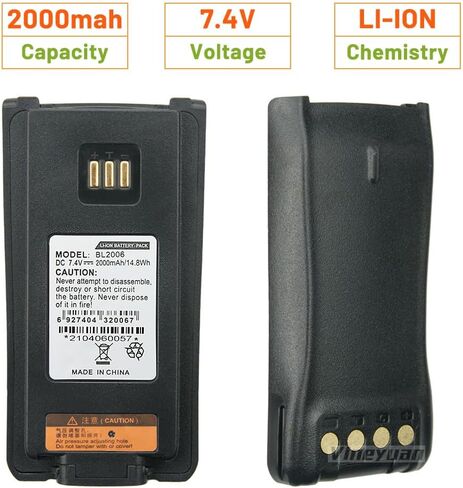 بطارية BL2008 BL2503 BL2006 HYT بديلة 2000 مللي أمبير في الساعة لبطارية HYTERA DMR PD-702 PD700 PD780 PD782 PD980 PD982 PD985 بطارية راديو محمولة ثنائية الاتجاه (10 عبوات) in Kuwait