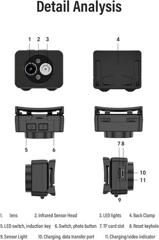 Full 1080P Action Sports Camera with Wide Angled and LED Headlight for Outdoor High Definition Sports in Kuwait