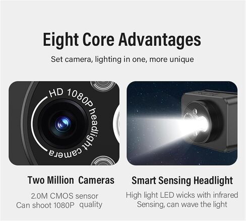 Full 1080P Action Sports Camera with Wide Angled and LED Headlight for Outdoor High Definition Sports in Kuwait