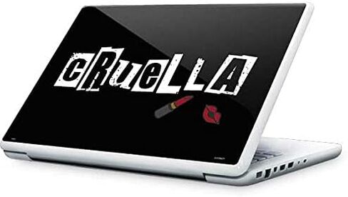 غلاف كمبيوتر محمول من Skinit متوافق مع جهاز MacBook 13 بوصة - تصميم أحمر الشفاه Disney Cruella المرخص رسميًا in Kuwait