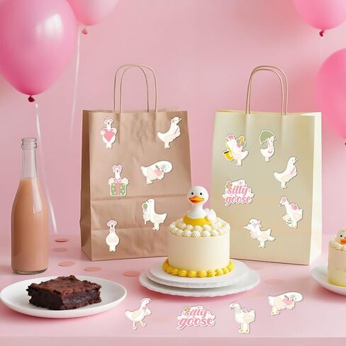 Serencatcher 100pcs Pink Silly Goose Party Favors Stickers, Silly Goose Theme Birthday Baby Shower Party Decorations Stickers for Water Bottles, Laptops, Skateboards, 20 Unique Designs in Kuwait