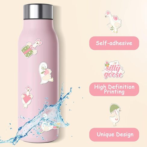 Serencatcher 100pcs Pink Silly Goose Party Favors Stickers, Silly Goose Theme Birthday Baby Shower Party Decorations Stickers for Water Bottles, Laptops, Skateboards, 20 Unique Designs in Kuwait