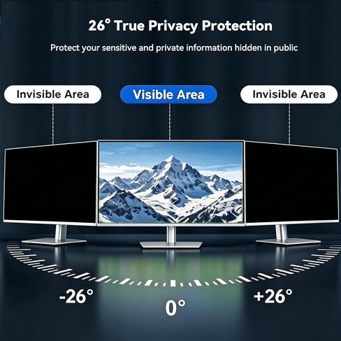 [2-Pack] 23.8 inch Privacy Screen for Monitor 16:9 Aspect Ratio Widescreen, Eye Protection Anti Blue Light Glare Computer Monitor Privacy Filter, 23.8inch Removable Black Blackout Anti Spy Desktop Security Privacy Filter in Kuwait