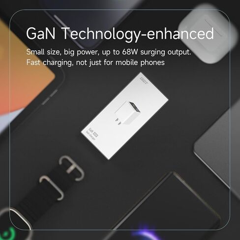 شاحن ISDT GaN USB C بقدرة 65 وات - كتلة شاحن حائط مضغوط سريع PD مع شاشة LED - محول طاقة صغير للسفر متوافق مع iPhone Pro Max، وMacBook Air Pro، وiPad Switch، وGalaxy، والكمبيوتر المحمول، وXPS13، وPixel in Kuwait