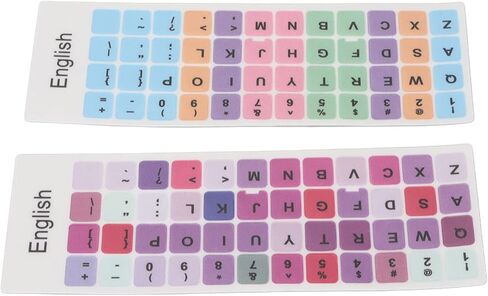 Colorful English Language Keyboard Stickers for Laptop Desktop PC Keyboards (E) in Saudi Arabia