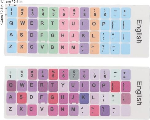 Colorful English Language Keyboard Stickers for Laptop Desktop PC Keyboards (E) in Saudi Arabia