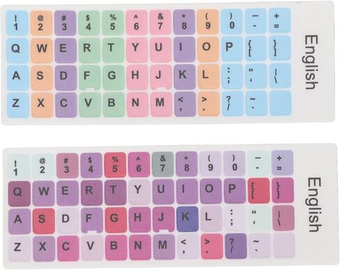 Colorful English Language Keyboard Stickers for Laptop Desktop PC Keyboards (E) in Saudi Arabia