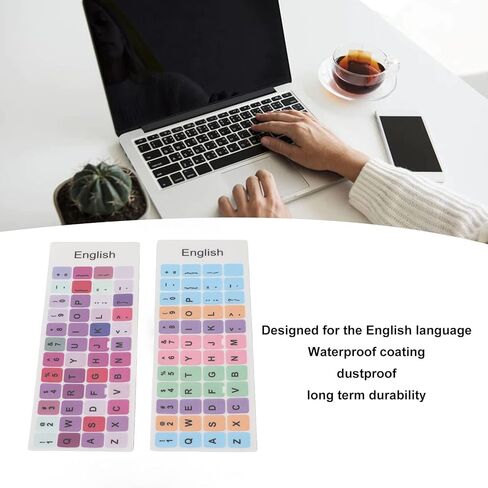 Colorful English Language Keyboard Stickers for Laptop Desktop PC Keyboards (E) in Kuwait