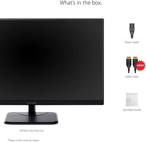 شاشة فيوسونيك VA2456-MHD 24 بوصة IPS 1080p HDMI DisplayPort (متجددة) in Kuwait