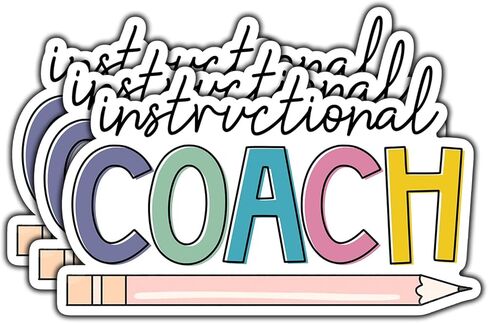 (3Pcs) Instructional Coach Sticker Funny Teacher Quote Decals Waterproof Vinyl Stickers for Books Laptops Phone Water Bottles Tumbler Cup Kindle 3 Inch in Kuwait