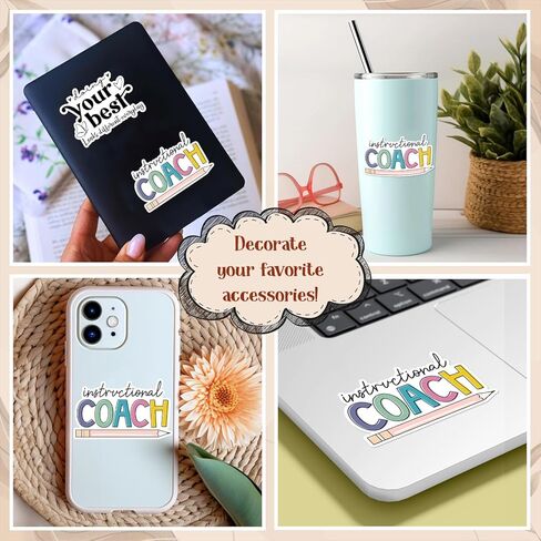 (3Pcs) Instructional Coach Sticker Funny Teacher Quote Decals Waterproof Vinyl Stickers for Books Laptops Phone Water Bottles Tumbler Cup Kindle 3 Inch in Kuwait