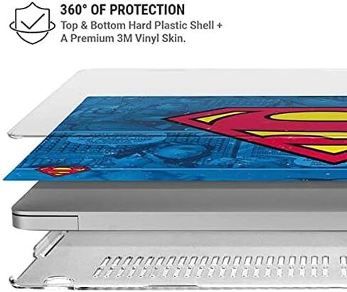 Skinit Case + Skin Compatible with MacBook Air 13in M1 (2021) - Officially Licensed Warner Bros Superman Logo Design in Kuwait