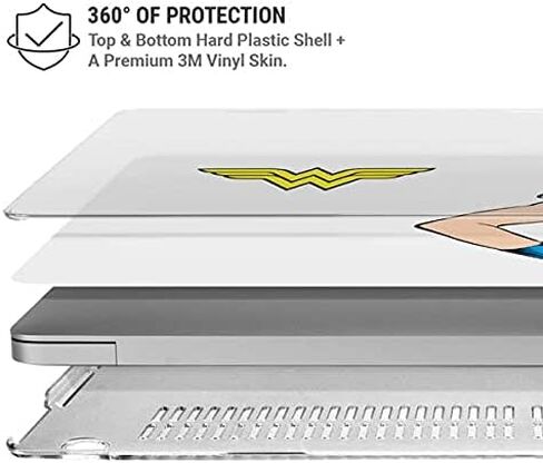 حافظة Skinit + غلاف متوافق مع جهاز MacBook Air 13in M1 (2021) - تصميم Warner Bros Wonder Woman المرخص رسميًا in Kuwait