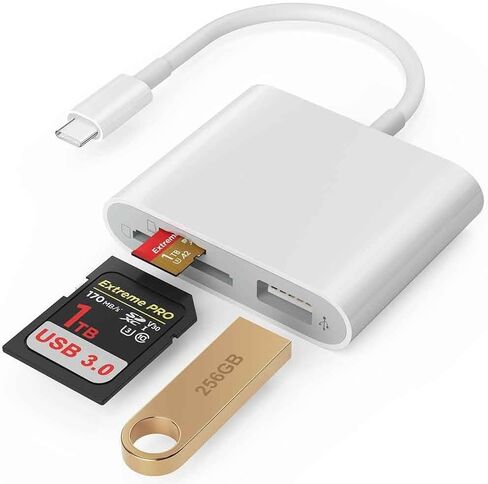 3-in-1 USB-C Adapter Card Reader Compatible with OnePlus 15/15R - MicroSD Slot Type-C in Kuwait