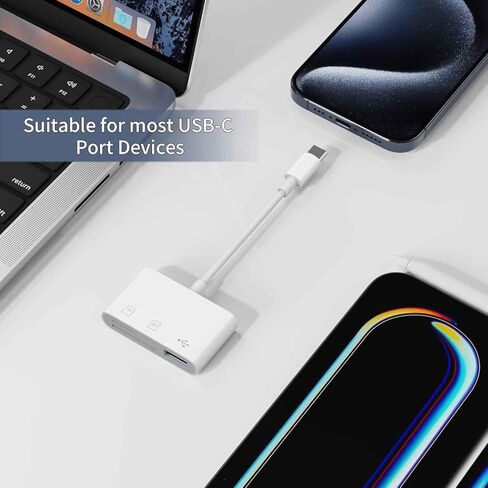 3-in-1 USB-C Adapter Card Reader Compatible with OnePlus 15/15R - MicroSD Slot Type-C in Kuwait