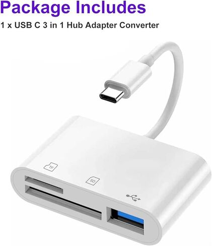3-in-1 USB-C Adapter Card Reader Compatible with OnePlus 15/15R - MicroSD Slot Type-C in Kuwait