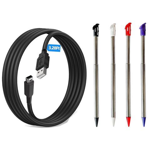 4 Pcs Metal Retractable Stylus Pen and USB Charging Cable for New 3DS XL,3.28Ft USB Charging Cord Compatible with New 3DS XL/LL in Saudi Arabia