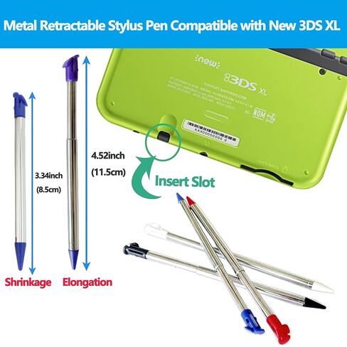 4 Pcs Metal Retractable Stylus Pen and USB Charging Cable for New 3DS XL,3.28Ft USB Charging Cord Compatible with New 3DS XL/LL in Saudi Arabia