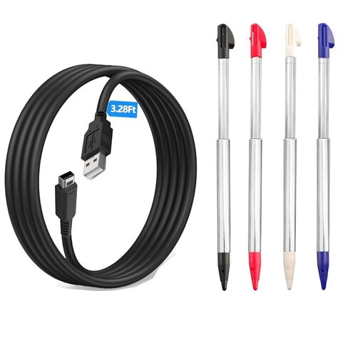 4 Pcs Metal Retractable Stylus Pen and USB Charging Cable for New 3DS XL,3.28Ft USB Charging Cord Compatible with New 3DS XL/LL in Kuwait