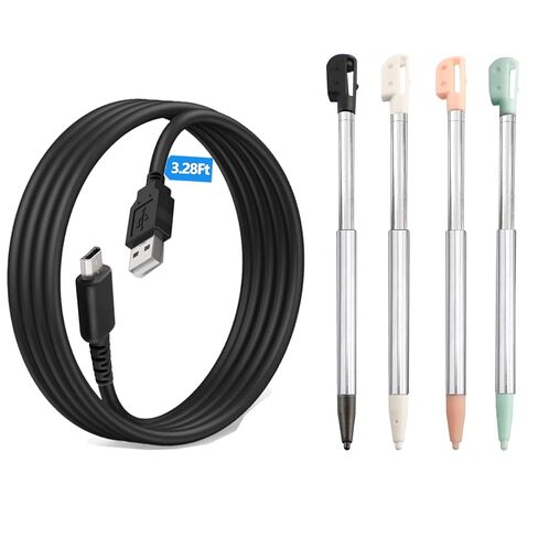 4 Pcs Metal Retractable Stylus Pen and USB Charging Cable for New 3DS XL,3.28Ft USB Charging Cord Compatible with New 3DS XL/LL in Saudi Arabia
