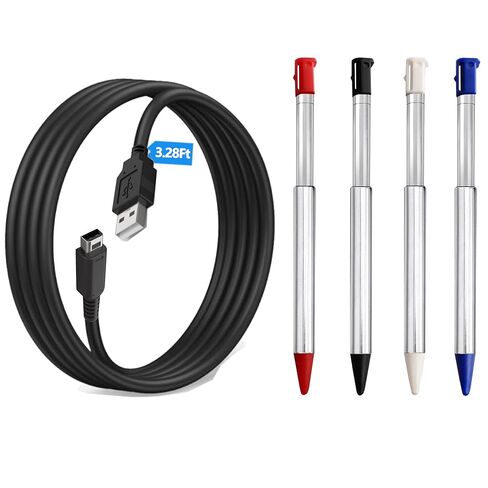 4 Pcs Metal Retractable Stylus Pen and USB Charging Cable for New 3DS XL,3.28Ft USB Charging Cord Compatible with New 3DS XL/LL in Saudi Arabia