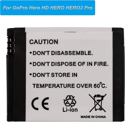 بطارية بديلة AHDBT-001 متوافقة مع كاميرا GoPro Hero HD Hero HERO2 Pro in Kuwait