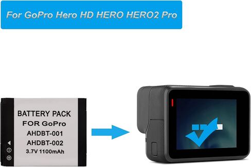 بطارية بديلة AHDBT-001 متوافقة مع كاميرا GoPro Hero HD Hero HERO2 Pro in Kuwait