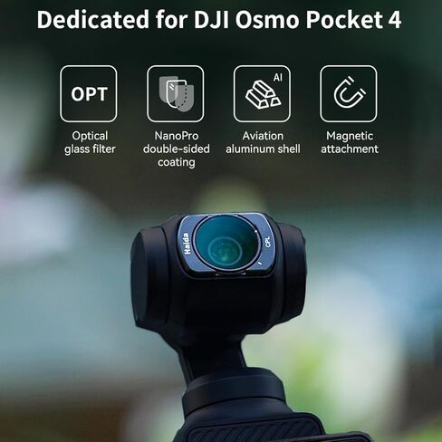 طقم فلتر مغناطيسي من Haida لجيب DJI Osmo Pocket 4/3 ذو تأثير تصميم نحيف للغاية ومجموعة مرشحات ND & CPL مجموعة فلاتر عدسات سريعة التحرير، ملحقات للسفر والفيديو السينمائي in Kuwait