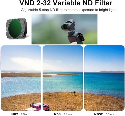 طقم فلتر مغناطيسي من Haida لجيب DJI Osmo Pocket 4/3 ذو تأثير تصميم نحيف للغاية ومجموعة مرشحات ND & CPL مجموعة فلاتر عدسات سريعة التحرير، ملحقات للسفر والفيديو السينمائي in Kuwait