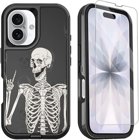 جراب لهاتف iPhone 17 مع واقي شاشة بتصميم Camo Men Boys، جراب هاتف واقٍ متين ومقاوم للصدمات وشديد التحمل من 3 طبقات لهاتف iPhone 17، مموه in Kuwait
